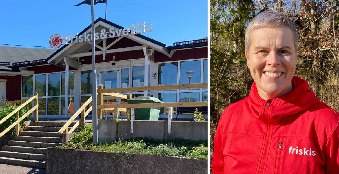 Bild på Friskis & Svettis huvudentré på Väddö i samband med att de sålt sin lokal till Väddö vård.