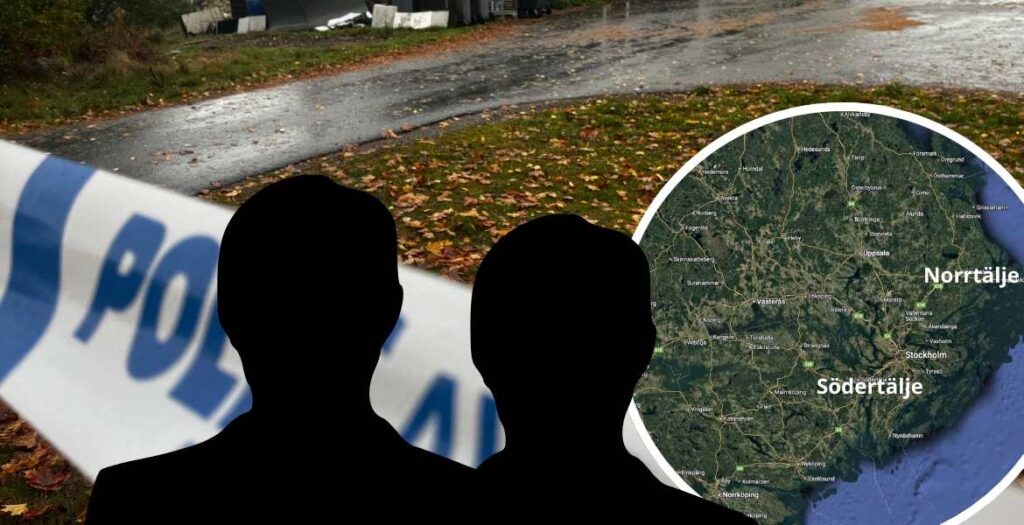 Polisens avspärrning i höstlandskap.