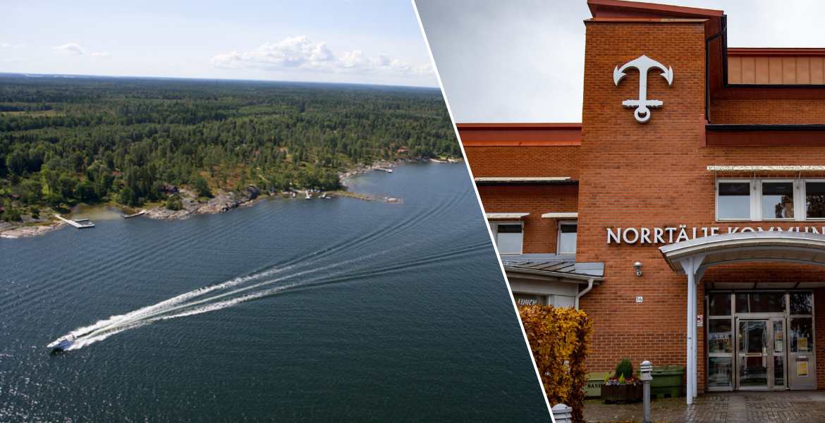Bild över Norrtäljeviken sammansatt med Norrtälje kommun.