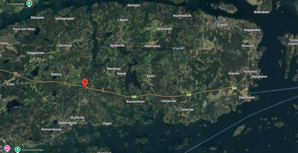 Bild på en karta över Norrtälje kommun.