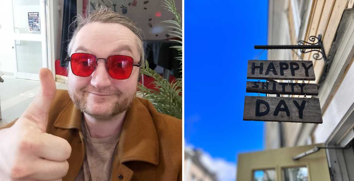 Tommy Hedlund gör tummen upp efter att ha repat med Rockklassiker.